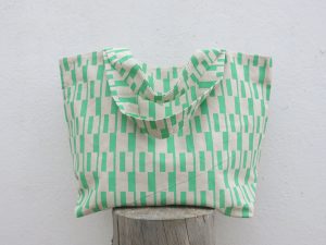 Bolso playa geometría verde